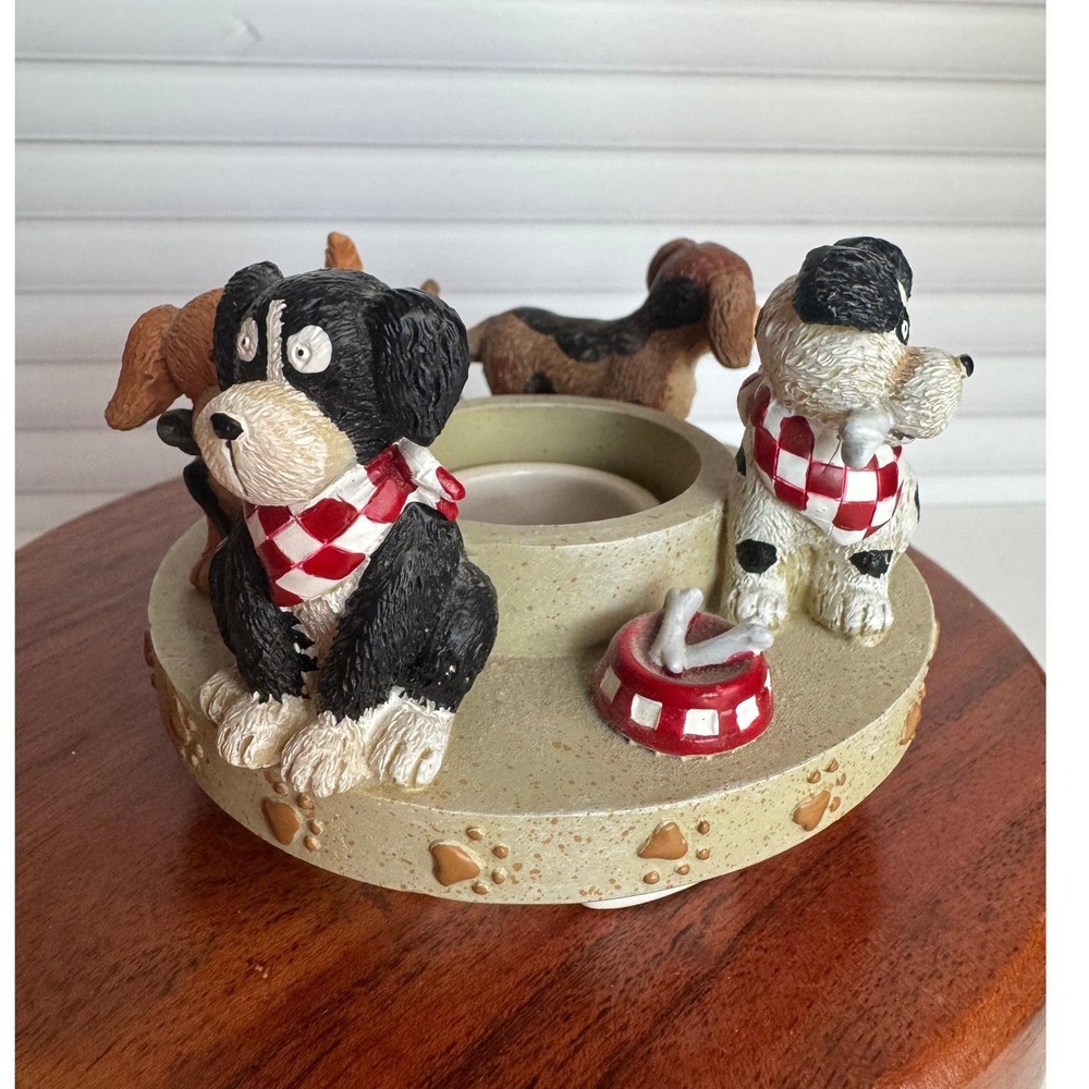VTG Deb Strain Candle Capper Dogs Figurine Puppy‎ Decor Farmhouse Style